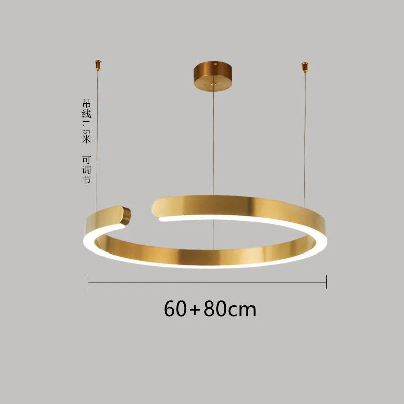 Nordic Ring LED Pendant Chandelier for Home Living Dining Kitchen Lighting