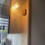 Wood Cube Glass LED Wall Lights with Pull Chain Switch for Modern Interiors