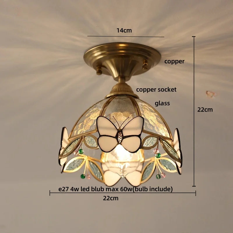 Glass Flower LED Ceiling Lights - Modern Nordic Canopy Lamparas Techo
