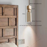 Afralia™ LED Pendant Lamp Mid Century Modern Decor Yellow Travertine Wood Hanglamp