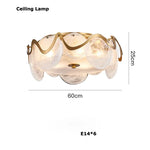 Nordic Gold Iron Pendant Light Disc Chandelier Luxury Glass for Living Room