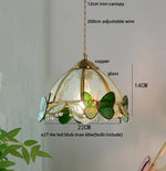 Clear Glass LED Pendant Light Tiffany Butterfly Hanging Lamp