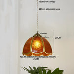 Afralia™ Copper LED Pendant Lamp Wood Globe Glass Nordic Modern Tiffany Hanging Lights