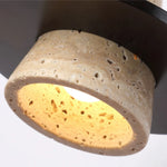 LED Yellow Travertine Stone Wall Lamp with Pull Chain Switch