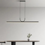 Black LED Ceiling Chandelier for Dining Room Kitchen Island - Modern Hanging Fixture