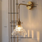 LED Wall Lights Modern Nordic Pull Chain Glass Bedroom Lamp