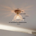 White Ceramic LED Ceiling Lamp Wood Ash Nordic Modern Copper Light