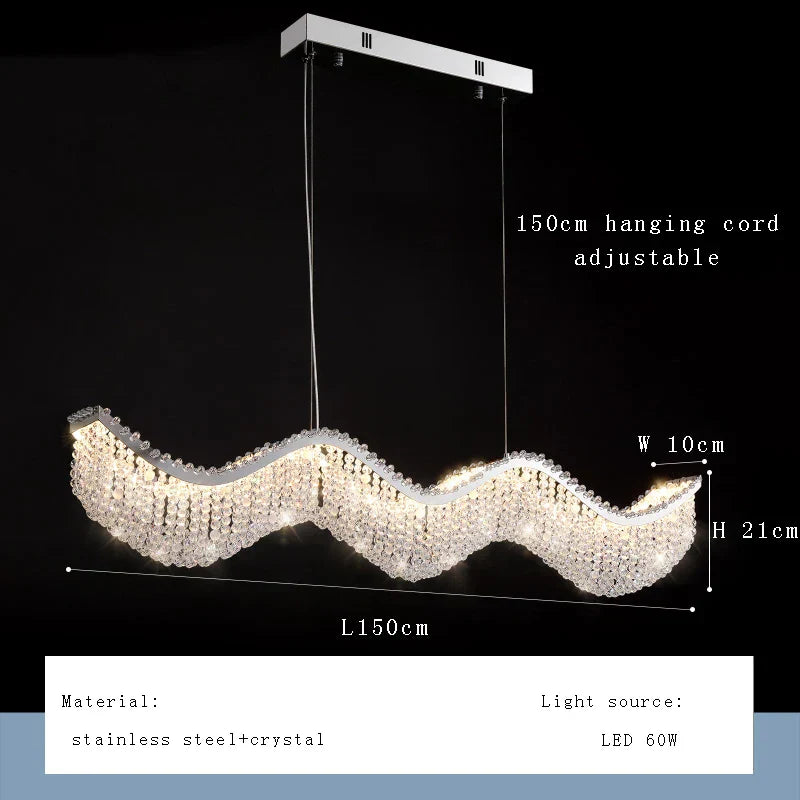 Crystal Bead Chandelier LED Lights for Modern Luxury Home Decor & Bedroom