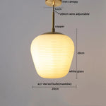 Glass Copper LED Pendant Chandelier for Bedroom Dining Living Room