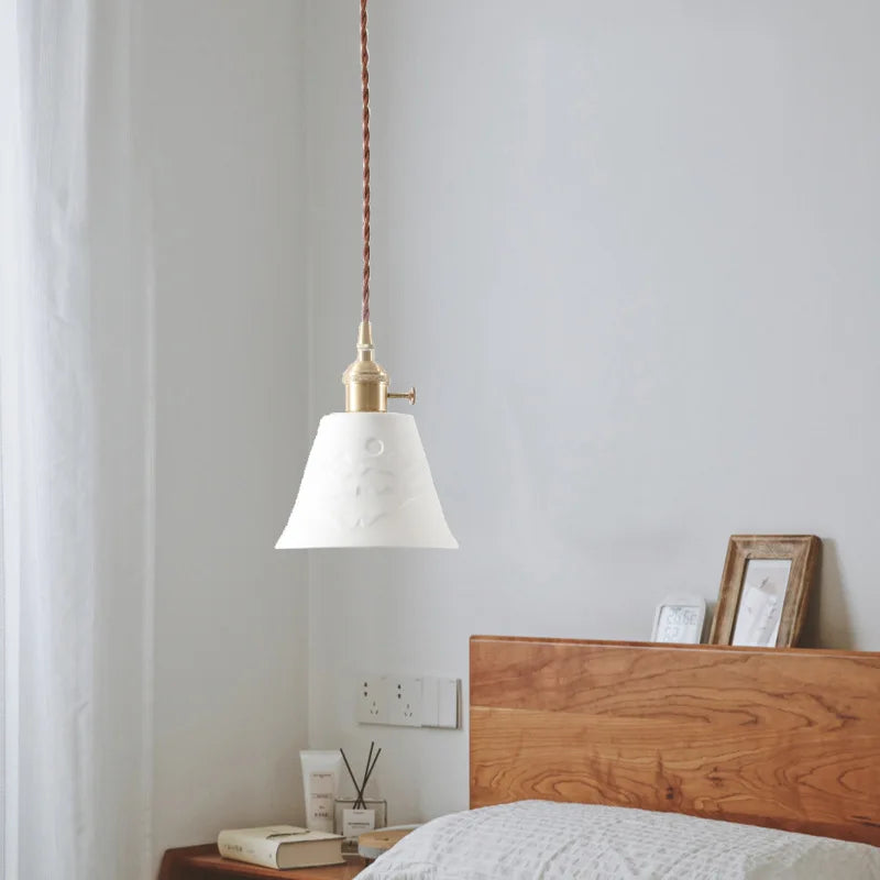 Ceramic LED Hanging Lamp Japenese Style Pendant Lighting for Home Deco