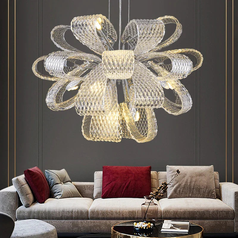 Glass Pinecone LED Chandelier: Modern Art Deco Pendant Lighting