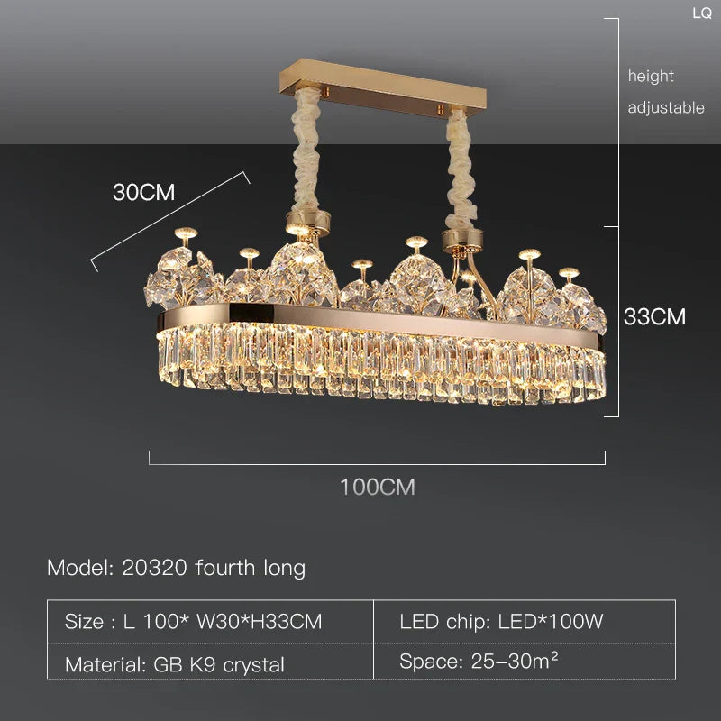 Crystal Chandelier: Postmodern Light Luxury Double-Layer Pendant for Home Living Room