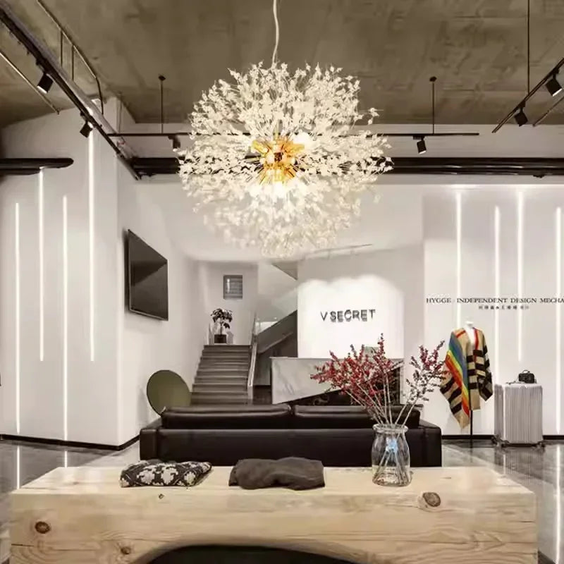 Afralia™ Dandelion Gold/Chrome Chandelier with Crystals, G9 Pendant Lights for Elegant Lighting