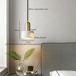 Copper Marble LED Pendant Light for Kitchen Living Room Bedroom Decor