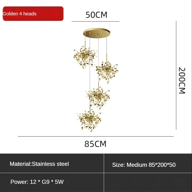 Scandinavia Leaf Chandelier Pendant Lamp Kitchen Living Room Decor Lighting