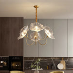Lotus Leaf Glass Ceiling Chandelier with E14 Bulb