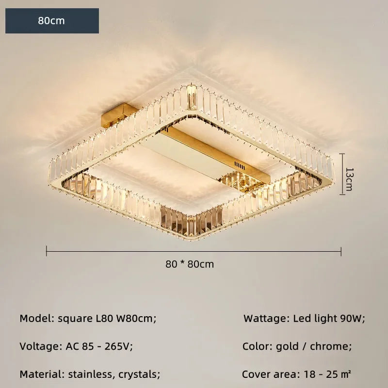 Crystal Dimmable Ceiling Light - Luxury Living Room Bedroom Lamp