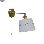 Ceramic Hand-painted LED Wall Light, Pull Chain Switch, Modern Bedside Lamp