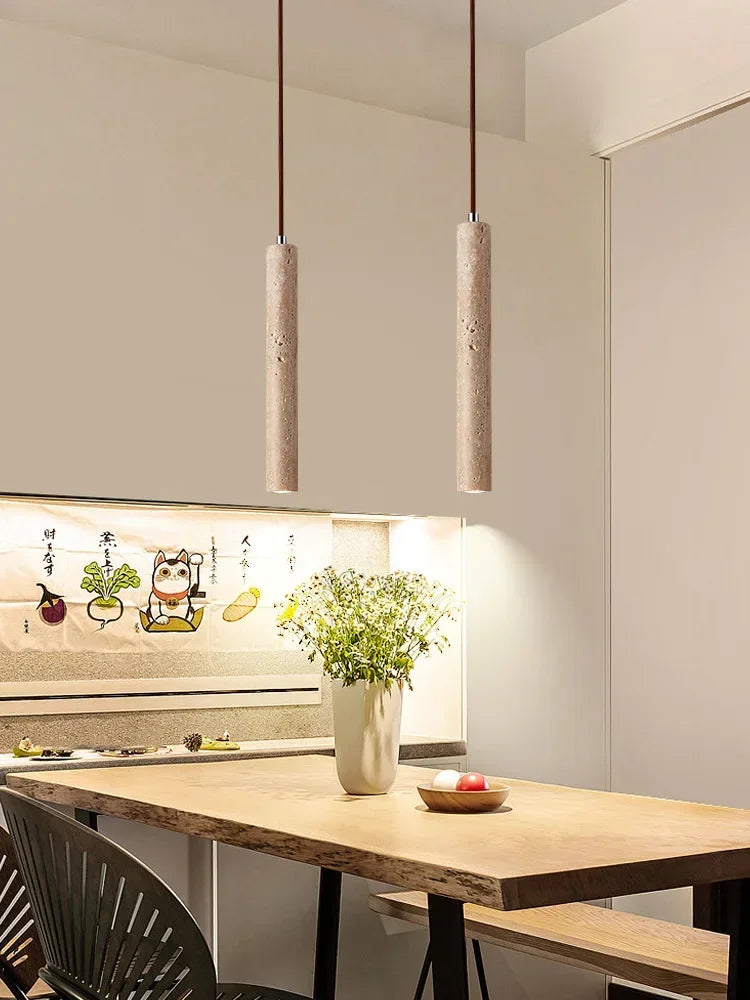 Travertine Stone Pendant Light for Bedroom Dining Kitchen