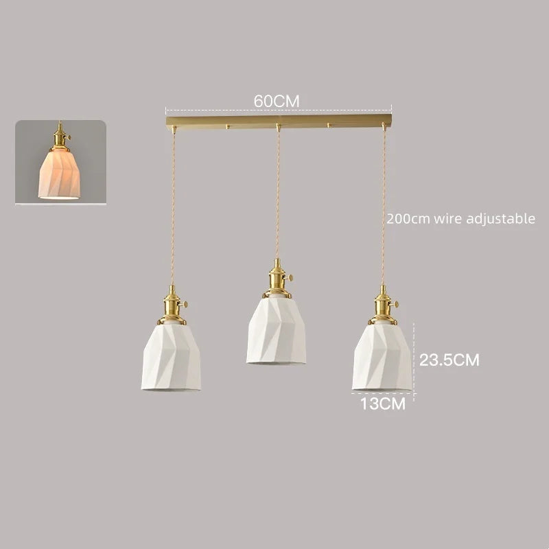 White Ceramic LED Pendant Lamp Modern Hanging Light Fixtures