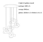 Modern Clear Glass Globe LED Pendant Light - Micky Copper Hanging Lamp