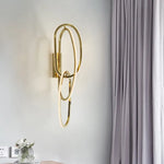 Gold LED Wall Sconce Dimmable Lighting Fixture Polished Steel Modern Luminarias