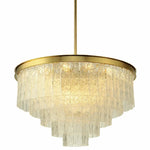 Luxury Gold Metal Glass LED Pendant Light Fixture for Elegant Living Room Lighting