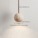 Afralia™ Stone Glass LED Hanging Lamp for Living & Dining Room, Yellow Travertine Nordic Pendant Lighting