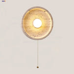 LED Wall Lamp Pull Chain Yellow Stone Modern Mirror Light