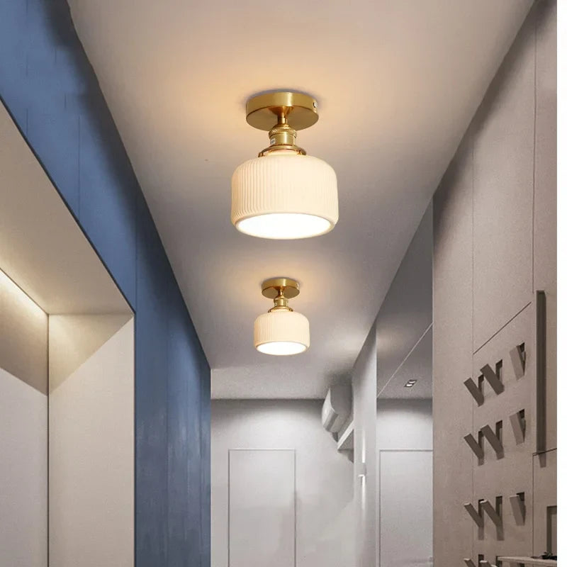 LED Copper Ceramic Ceiling Light for Home Indoor Modern Lighting
