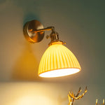 Afralia™ Brass Ceramic LED Wall Light | Nordic Modern Bedside Lamp for Bedroom, Bathroom, and Sofa