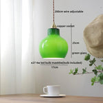 Glass Copper LED Pendant Lamp for Dining Room, Nordic Modern Hanging Light Fixtures