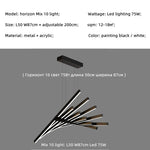 Modern Luxury LED Chandelier Adjustable Pendant Light Black/White Metal