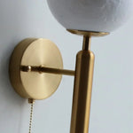 Moon LED Wall Lamp with Pull Chain Switch and Copper Base