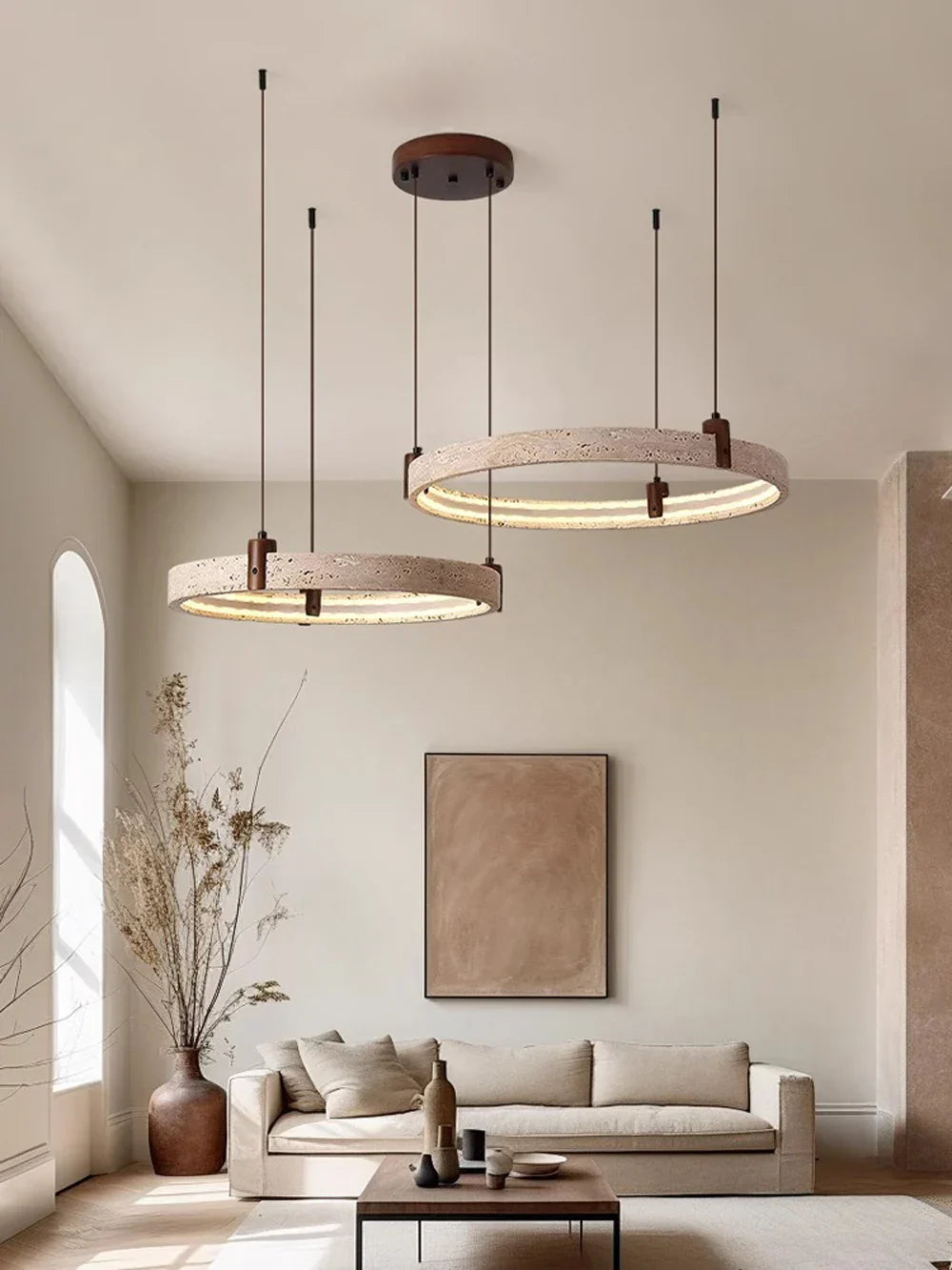Stone Ring LED Chandelier Pendant Light for Living Room