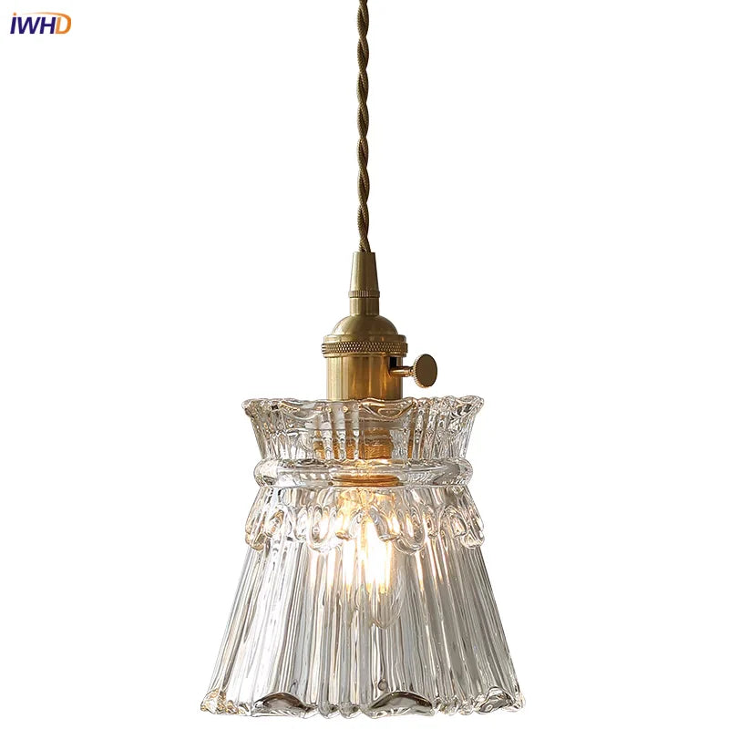 Afralia™ Clear Glass Copper Pendant Lights Adjustable Modern Wire Nordic Vanity Light