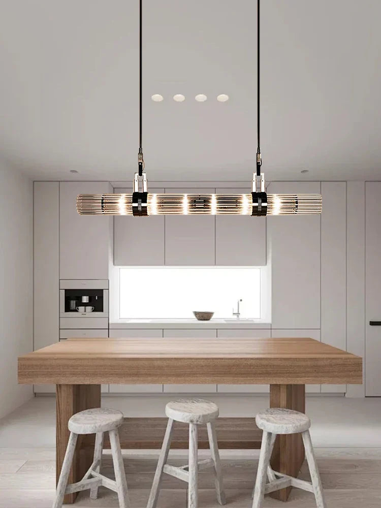 Stainless Steel Glass Ceiling Chandelier for Dining Table Elegant Home Decor