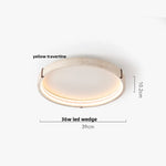 Yellow Travertine Stone LED Ceiling Lamp with Wood Canopy