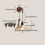 Afralia™ Loft Wood LED Wall Light with Pull Chain Switch for Home Decor