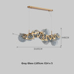 Nordic Gold Iron Pendant Light Disc Chandelier Luxury Glass for Living Room