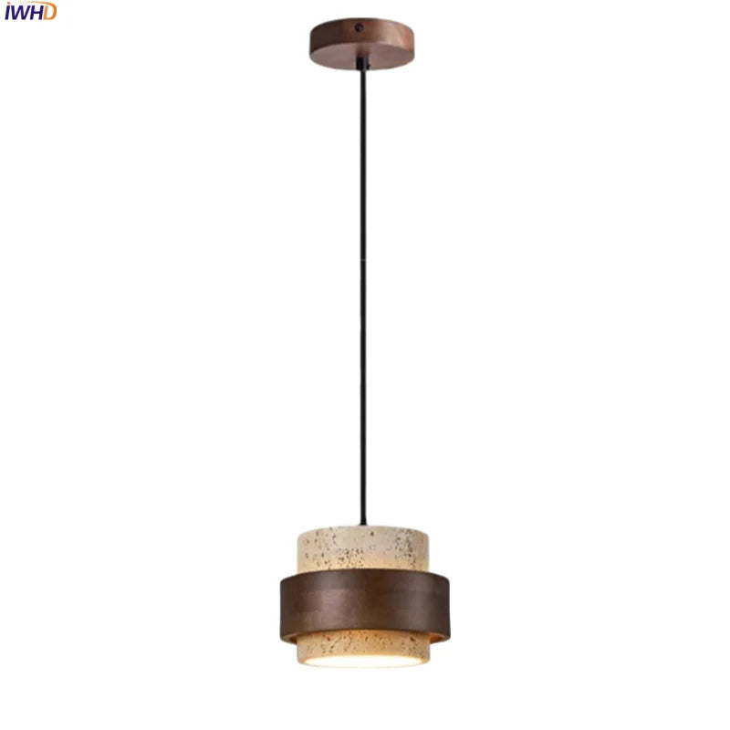 Afralia™ Trivertine LED Pendant Light - Mid Century Modern Style for Bedroom and Dining Room