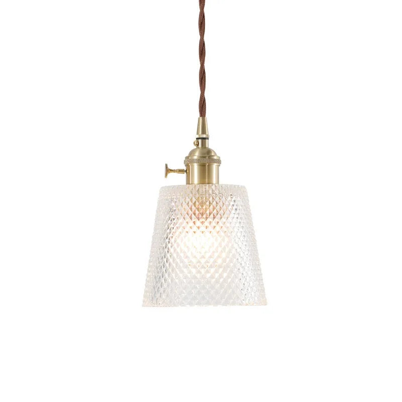 Nordic Style Copper Glass LED Pendant Lights for Living Dining Room