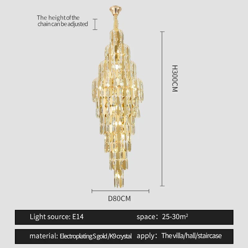 Crystal Chandelier for Modern European Style Living Rooms