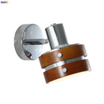 Afralia™ Wood LED Wall Lights Living Room Sofa Loft Mirror Bedside Lamp