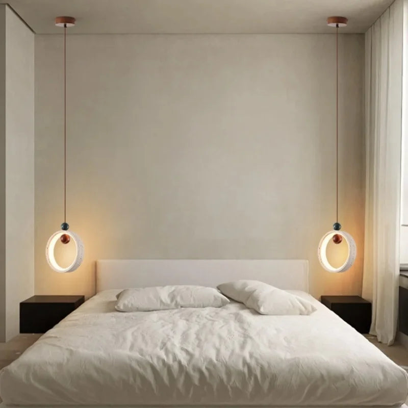 Yellow Travertine LED Pendant Light for Home Decor and Living Spaces