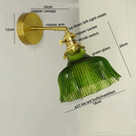 Nordic LED Wall Lights Pull Chain Switch Copper Glass Home Decor