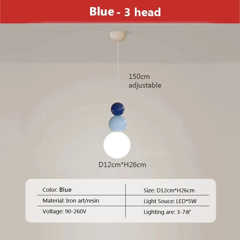 Macaroon LED Pendant Light for Bedroom Living Room Decor