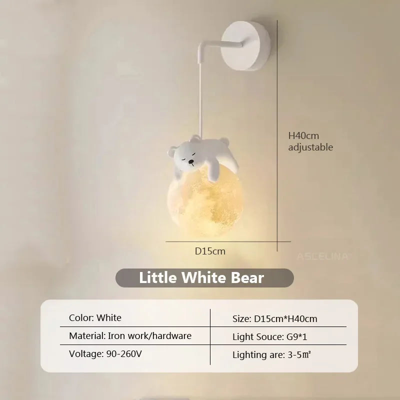 Moonlight LED Wall Lamp for Bedroom and Children's Room Decor