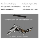 Modern Luxury LED Chandelier Adjustable Pendant Light Black/White Metal