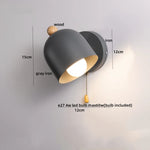 Wood Iron LED Wall Lights with Pull Chain Switch for Modern Living Spaces